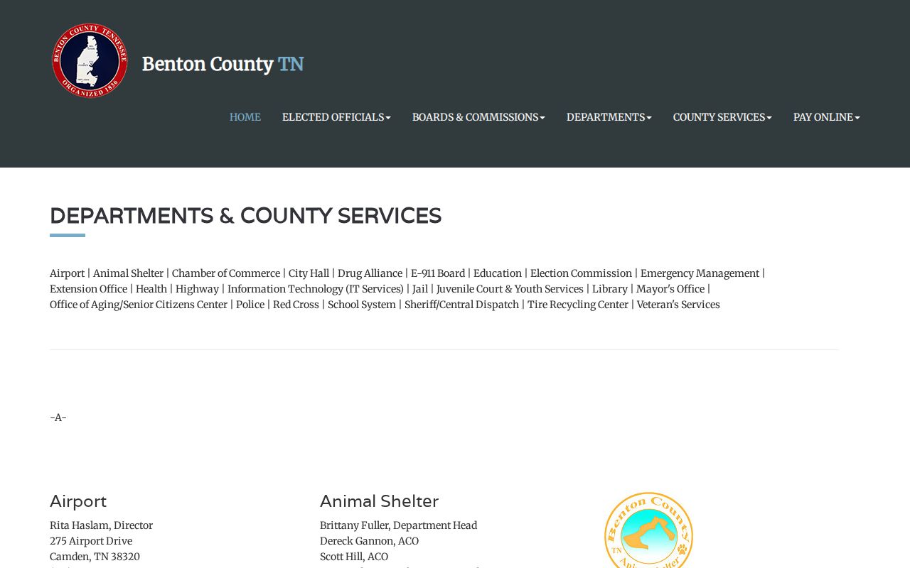 Benton County Jail arrest contact directory
