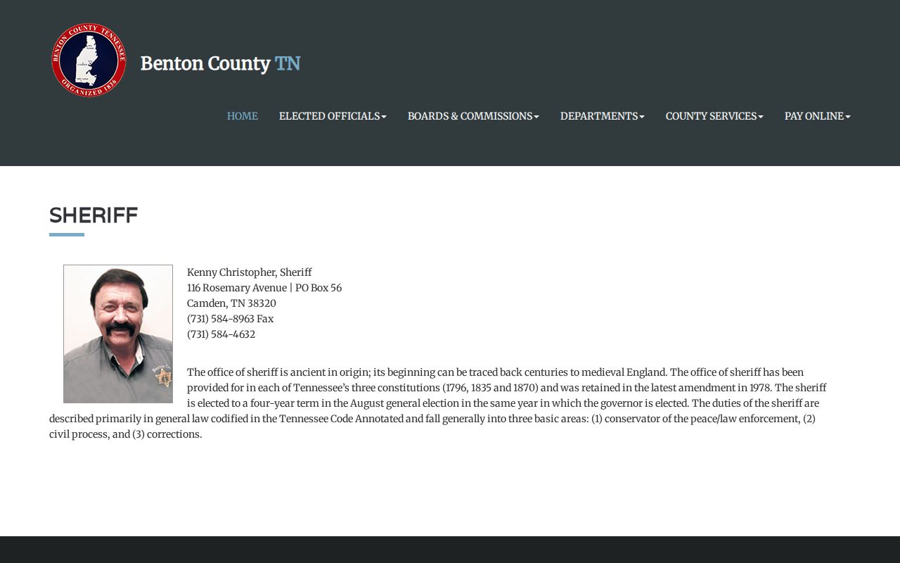 Benton County Sheriff arrest record contact