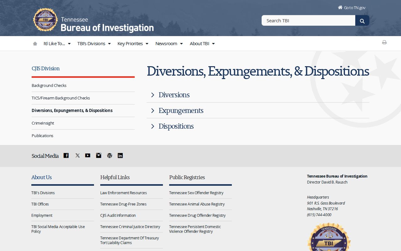 Tennessee expunction steps for Benton arrest records
