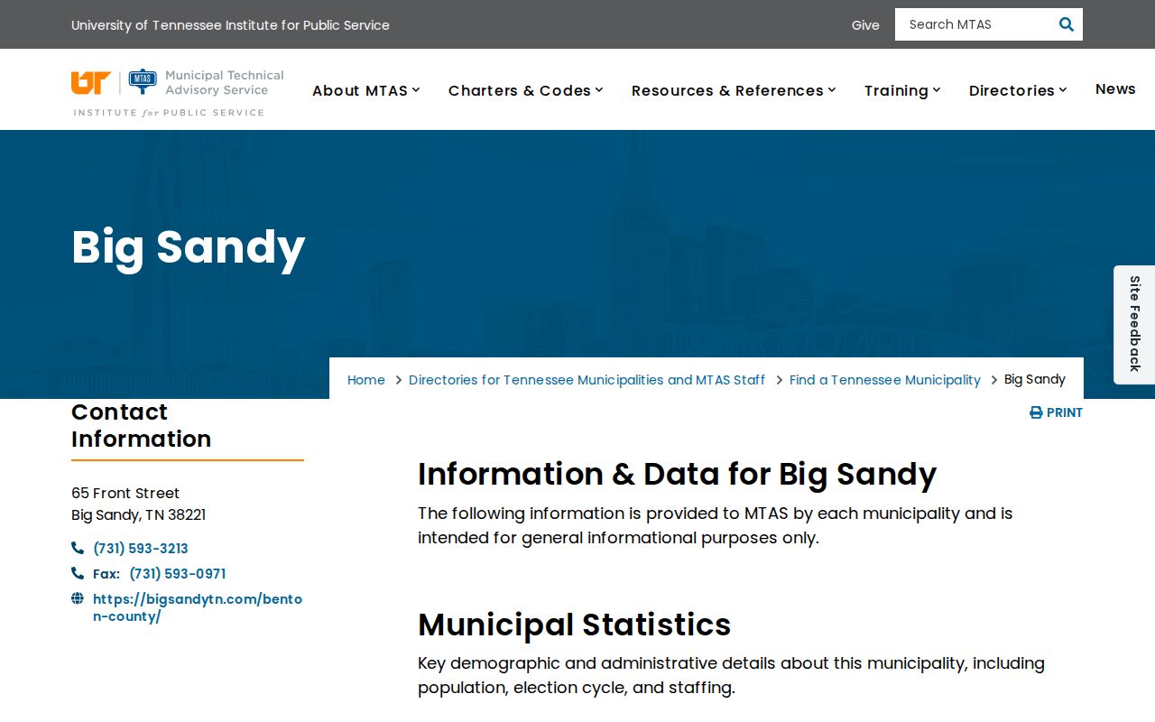 Big Sandy Tennessee municipal source for arrest coverage